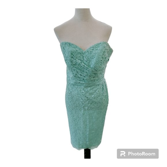 David's Bridal Dresses & Skirts - David's Bridal Short Lace Strapless Dress in Mint Green, Beautiful, Size…